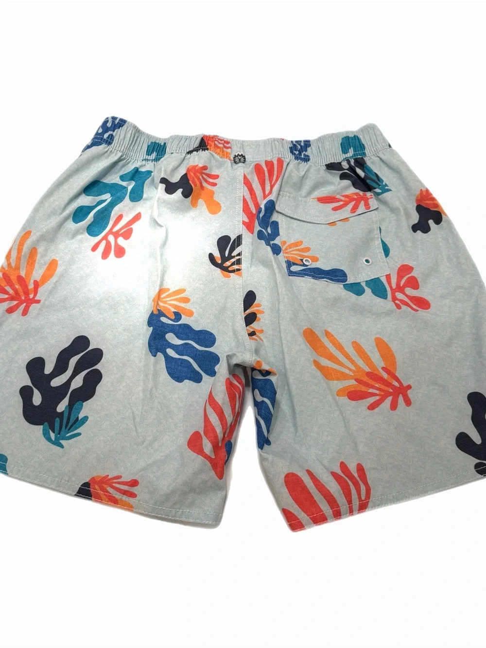Johnnie-O Tortuga Baja Swim Trunk Shorts – Large – Blue Coral Reef Print